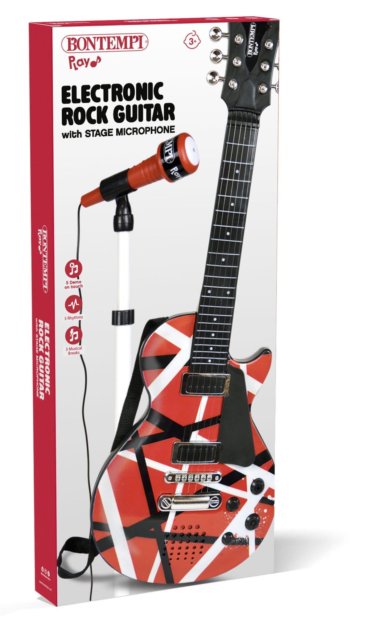 Kids Rock Guitar with Mic Stand – 6 Strings, 5 Songs