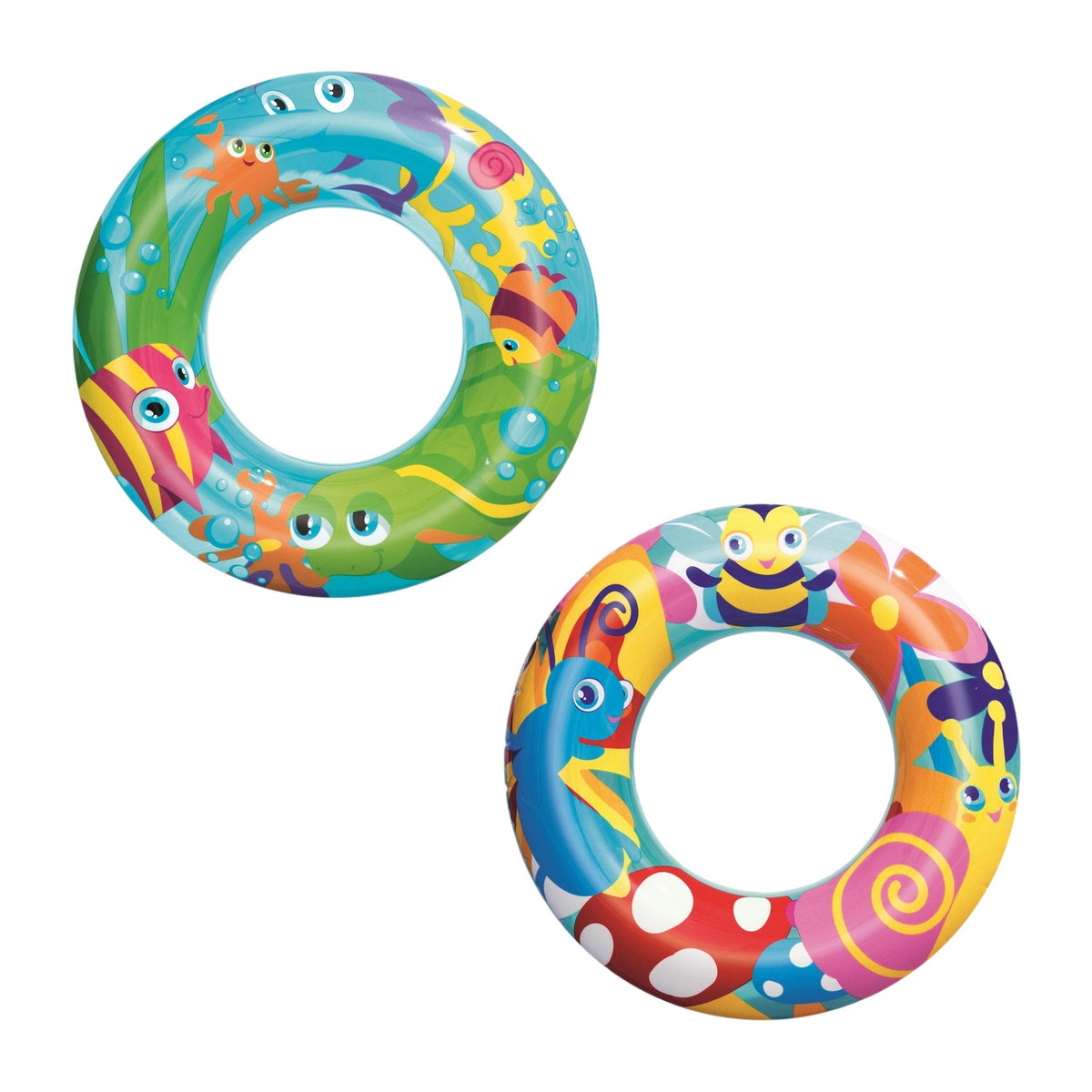 Kids Swim Ring, 56 cm, Colorful Designs, Ages 3-6