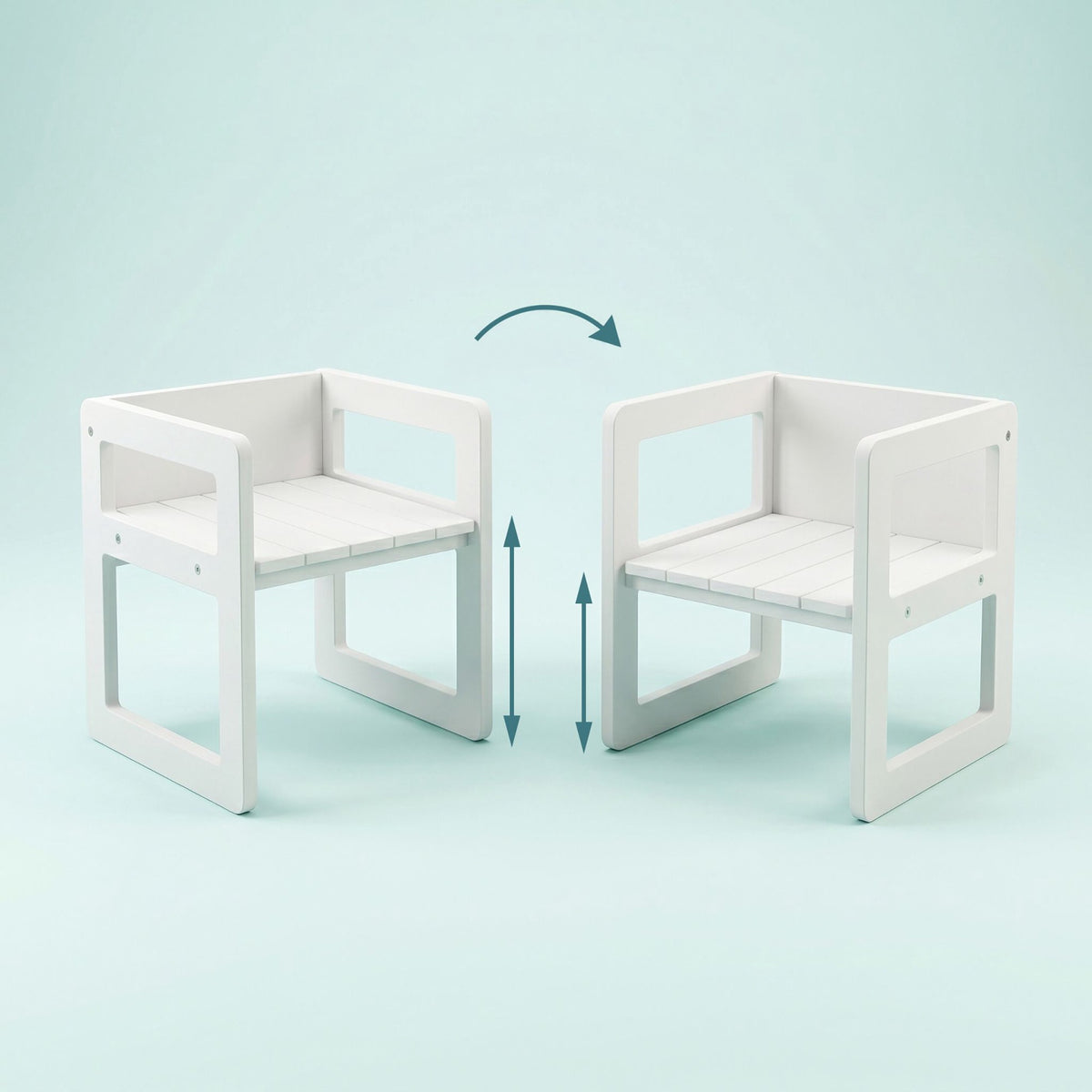 Kids White MDF Seating Set – Table & 2 Stools