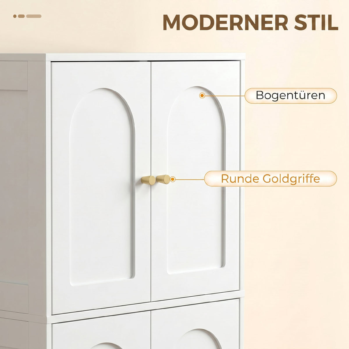 Kitchen Pantry Cabinet with Adjustable Shelves, White, 60x30x110 cm