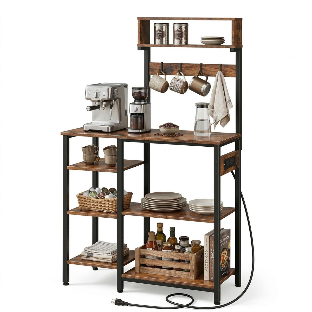 Kitchen Shelf with Power Outlet and USB Ports
