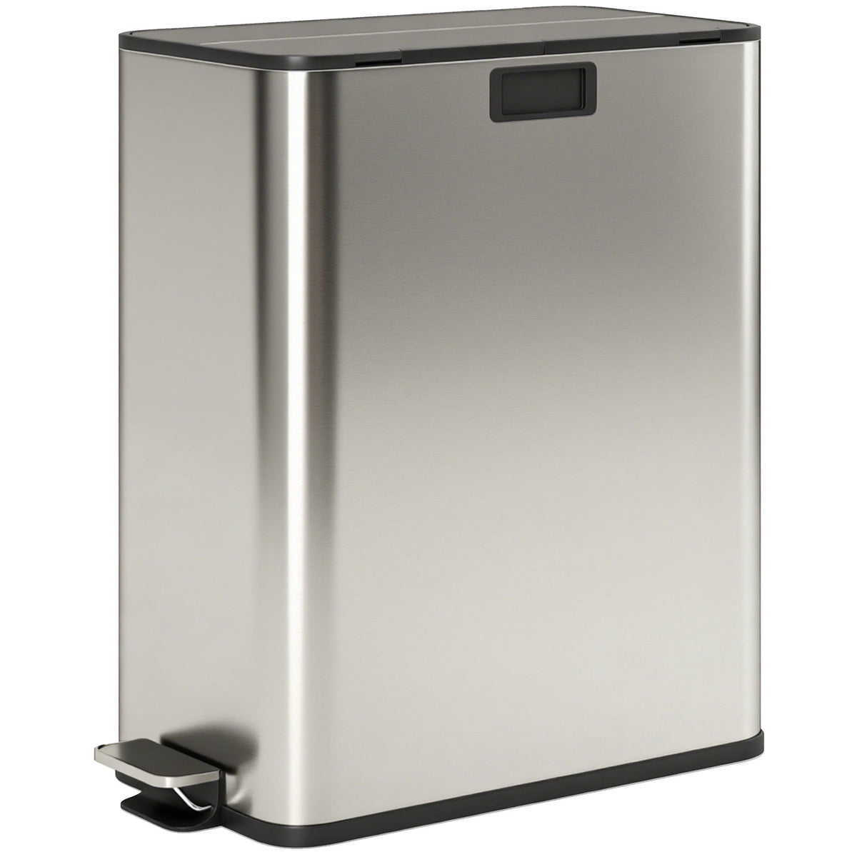 Kitchen Trash Can, 2 x 28L Stainless Pedal Bin, Soft-Close Lid
