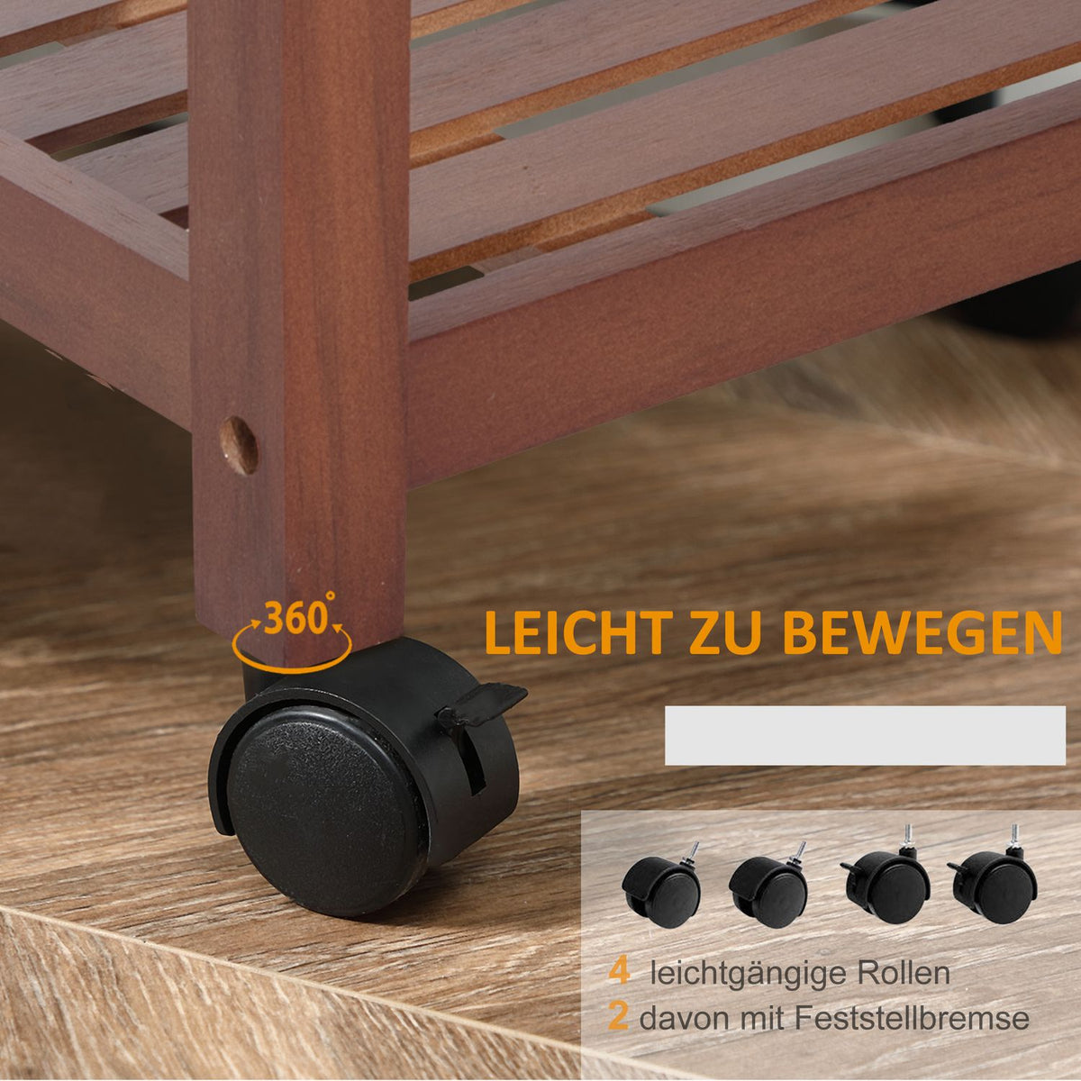 Kitchen Trolley, Serving Trolley With Shelf, Basket, Wine Bottle Holder, Wood, 85X37X85Cm, Versatile