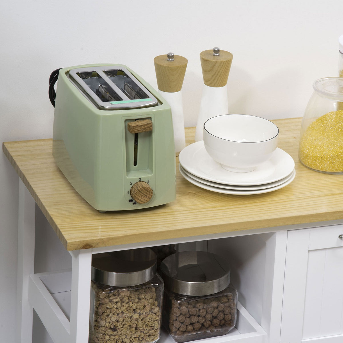 Kitchen Trolley, Serving Trolley with 3 Drawers, 3 Tier, Worktop, Kitchen Trolley, Storage Trolley, White, 67 x 37 x 85 cm