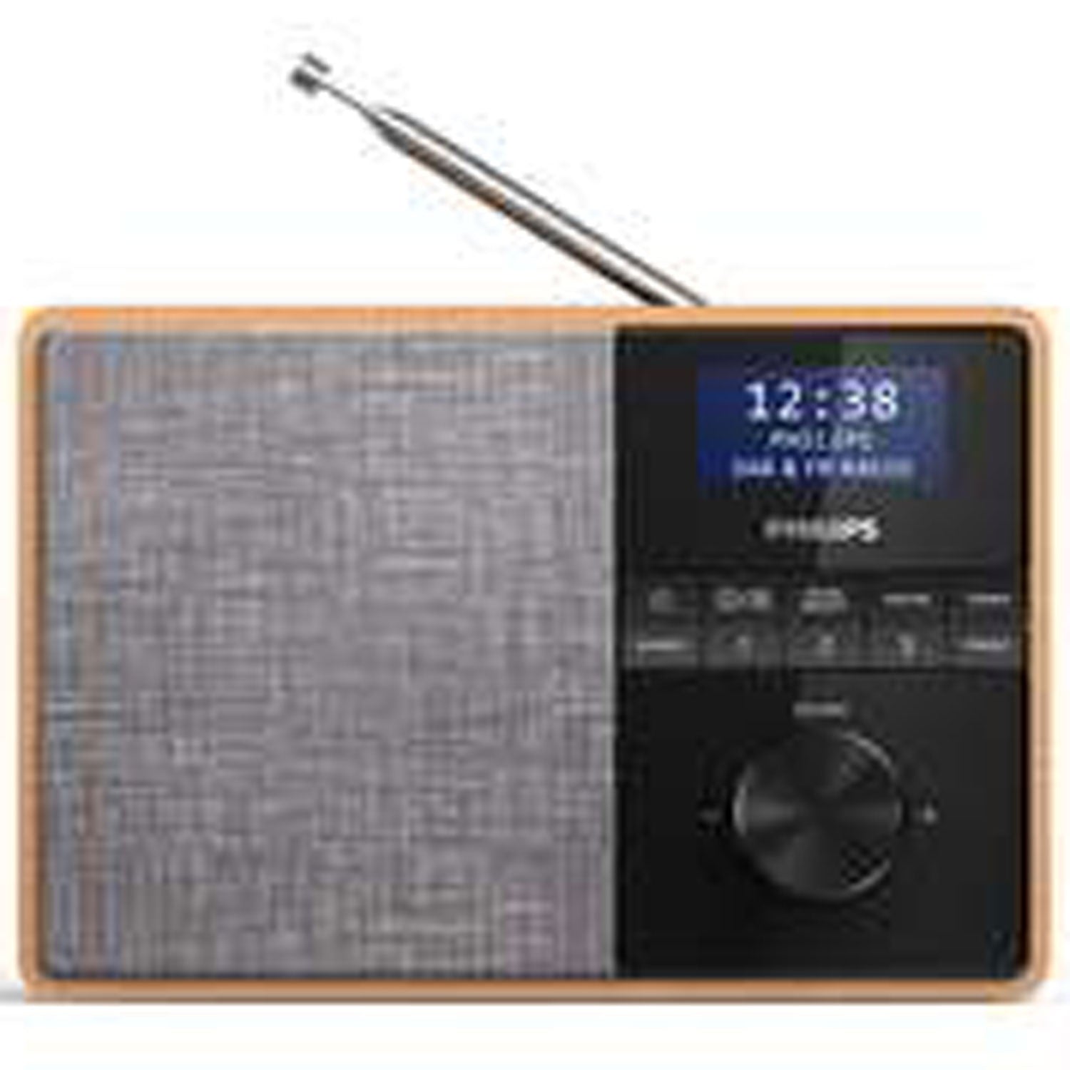 Kitchen radio with Bluetooth. Stream your favorite podcast or music for breakfast. Wooden casing