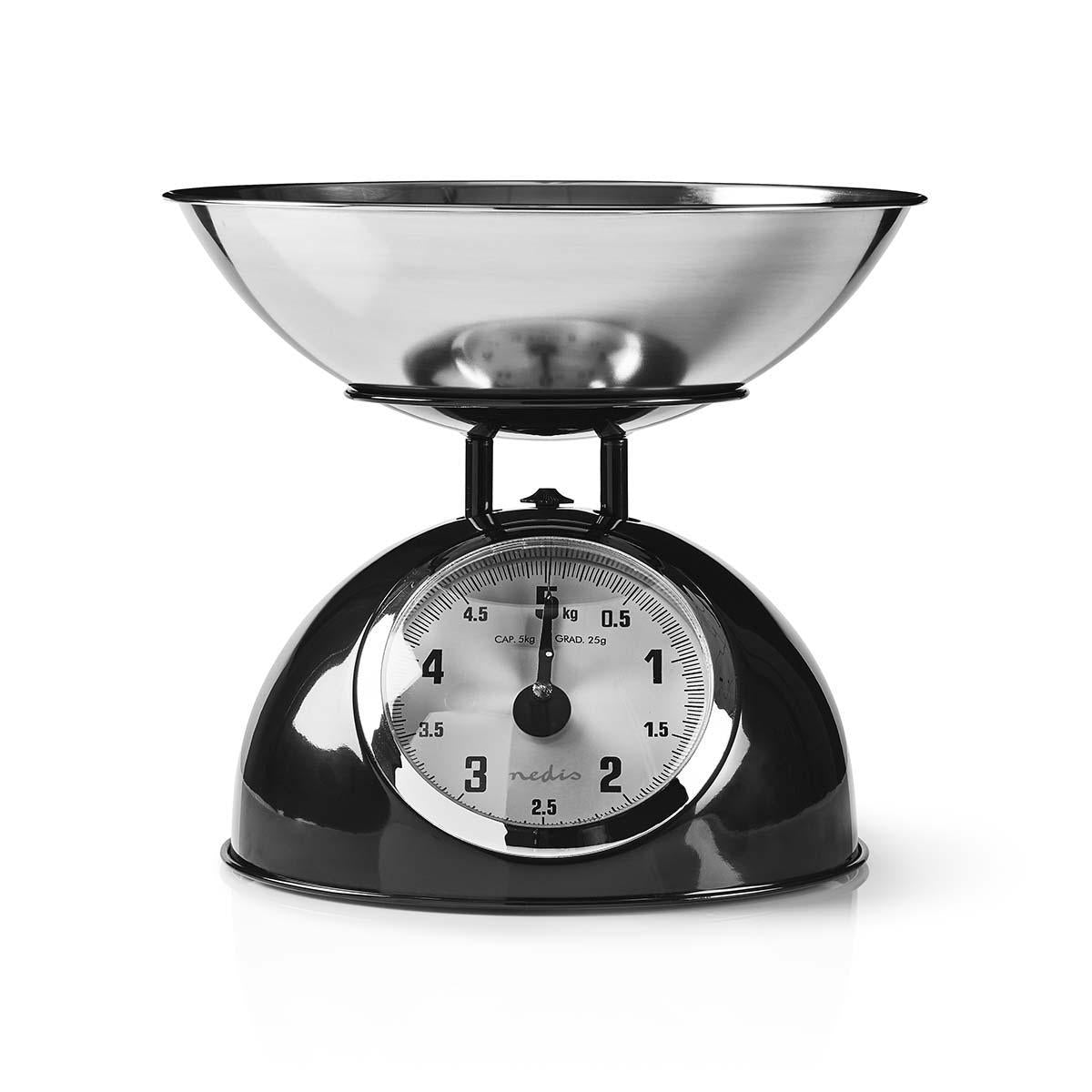 Kitchen scale | Analog | Stainless steel | Removable bowl | Black