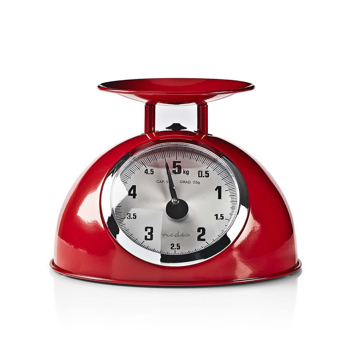 Kitchen scale | Analog | Stainless steel | Removable bowl | RED
