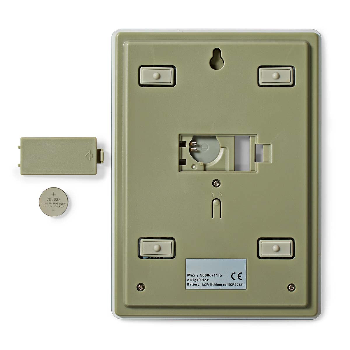 Kitchen scale | Digital | Glass / Plastic | CR 2032 Battery | White