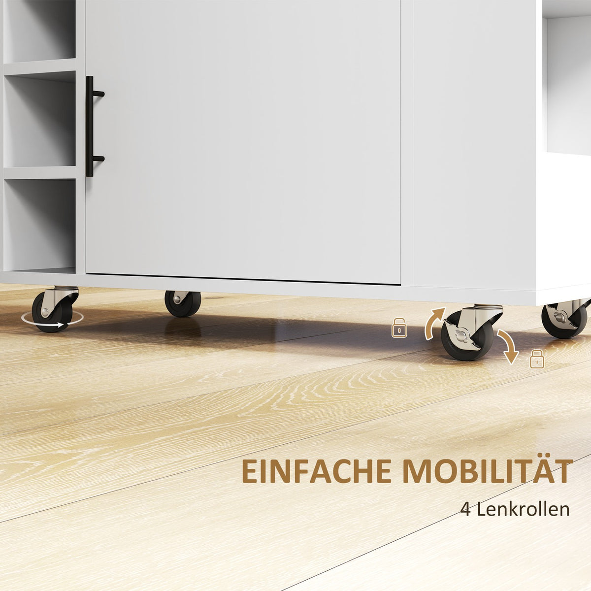 Kitchen trolley serving trolley with worktop, shelves, wine racks, kitchen cabinet trolley with soft-close hinges, handle, kitchen island for office, 83x40x83cm, oak