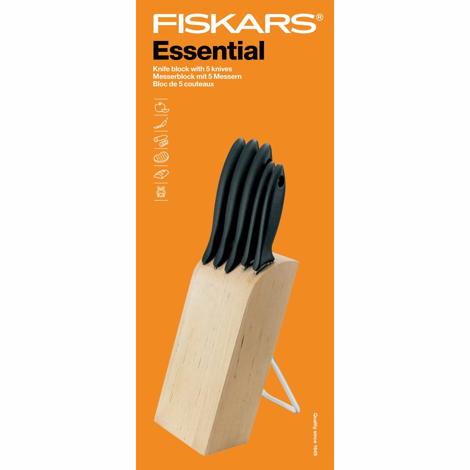 Knife block with 5 knives Essential