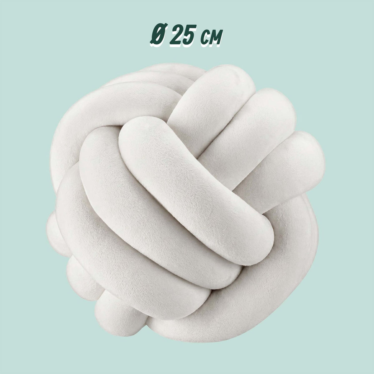 Knot Pillow, Beige – 25 cm, Polyester Foam