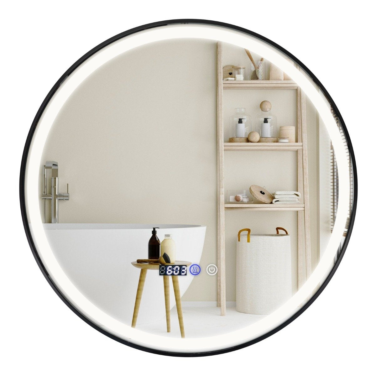 LED Bathroom Mirror with Anti-Fog, 3-Color Light, Memory