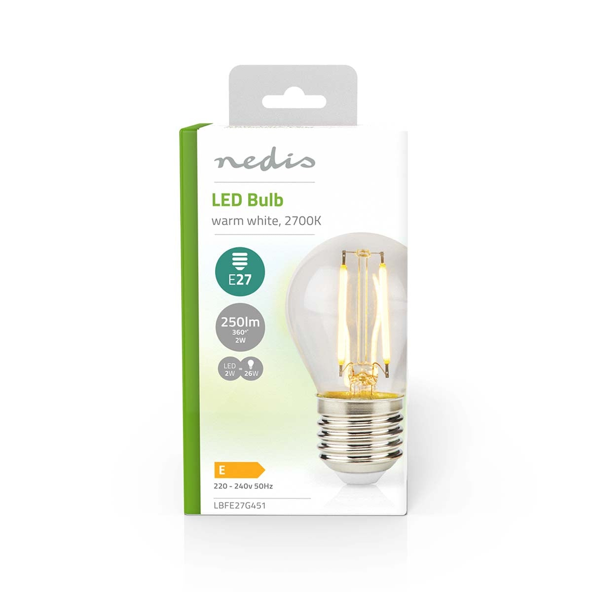 LED Bulb E27 | G45 | 2 W| 250 lm | 2700 K| Warm White | Retro Style | 1 pc.