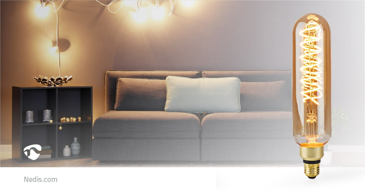 LED Bulb E27 | T65 | 8.5 W| 600 lm | 2000 K| Dimmable | With gold finish | Retro Style | 1 pc.