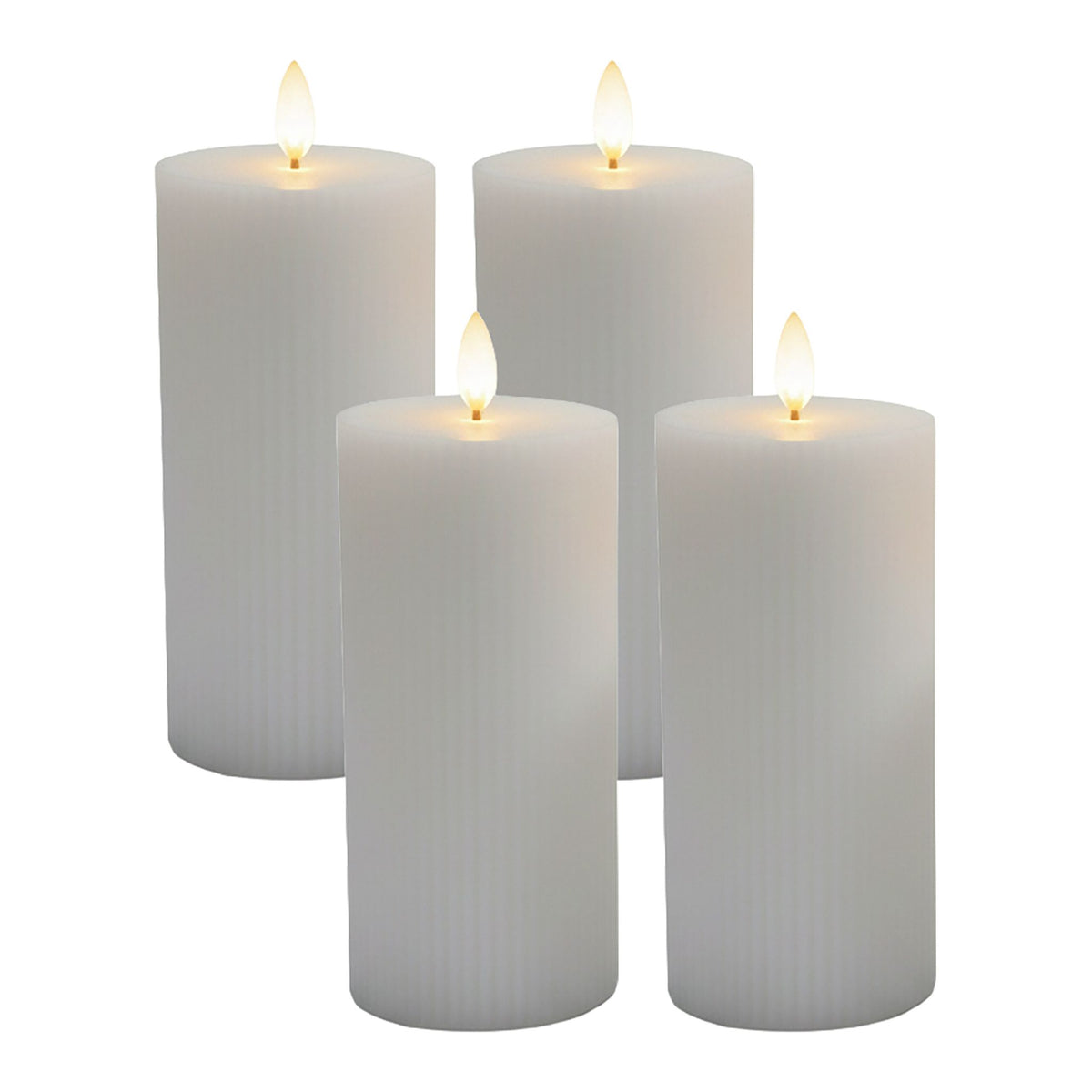 LED Candles, Real Wax, Set of 4, 18cm