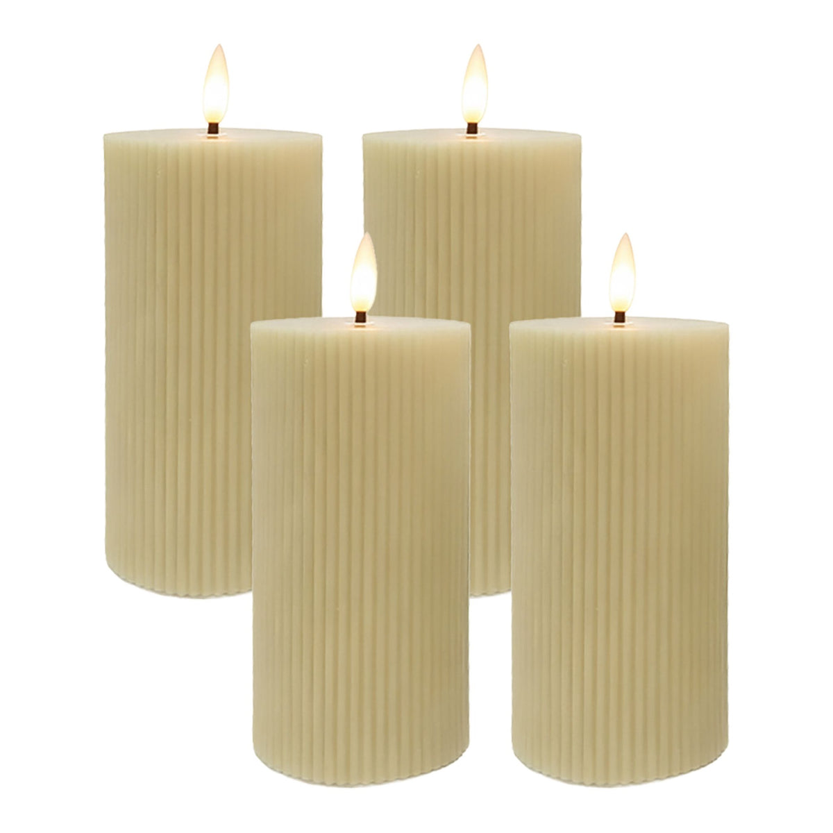 LED Candles Set of 4, Real Wax, 18cm