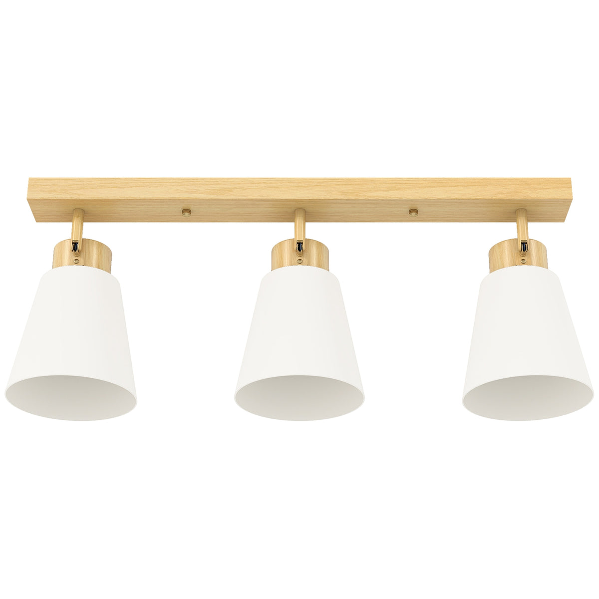 LED Ceiling Light, 40W, Adjustable Heads, E27 Sockets, Wood Finish