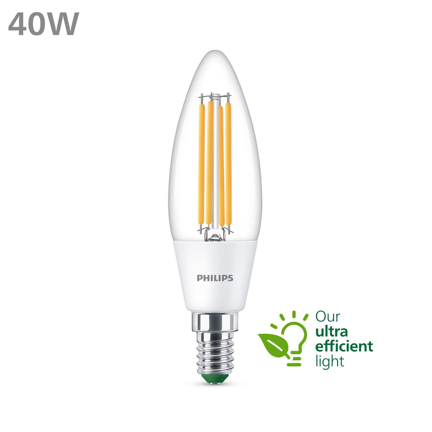 LED E14 B35 Crown 2.3W (40W) Clear 485lm 2700K Energy class A