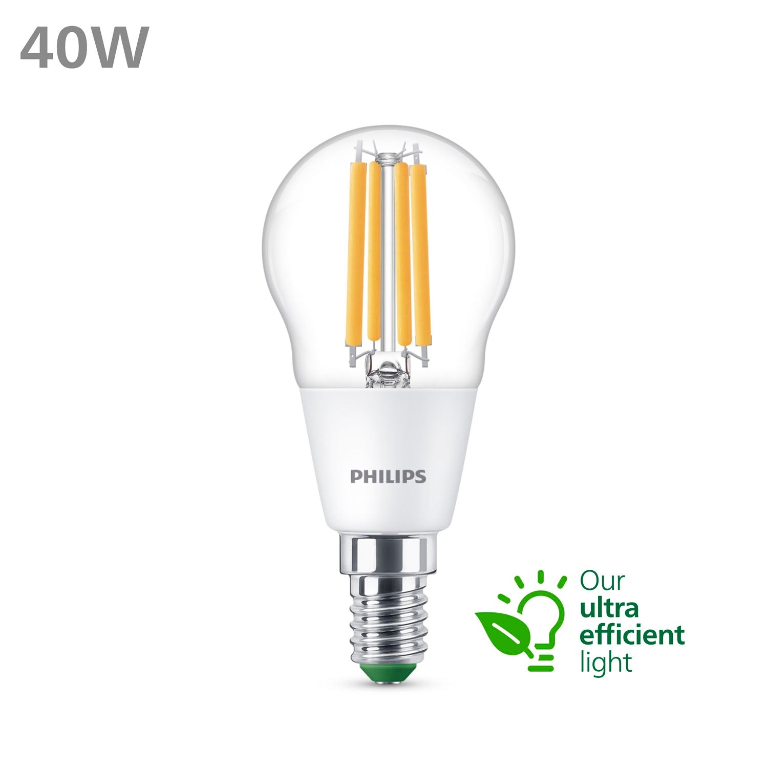 LED E14 P45 Globe 2.3W (40W) Clear 485lm 2700K Energy class A