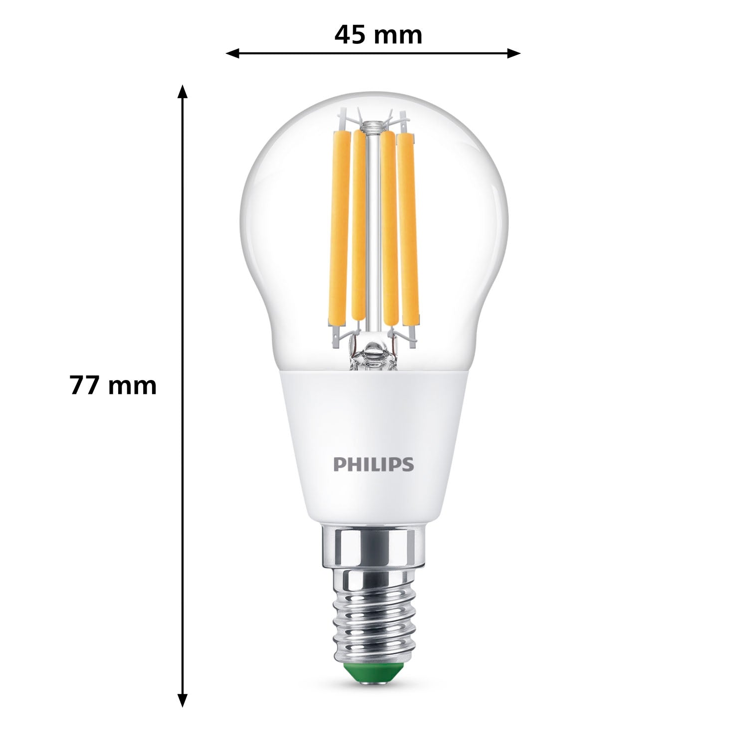 LED E14 P45 Globe 2.3W (40W) Clear 485lm 2700K Energy class A
