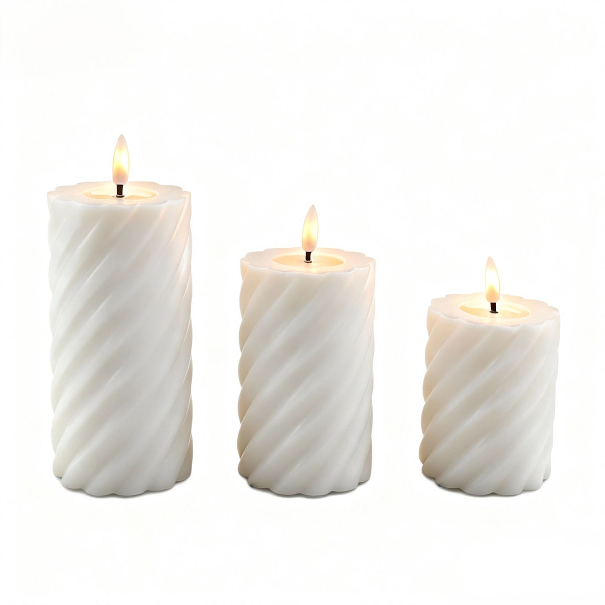 LED Flameless Real-Wax Candle Set – 3 Sizes