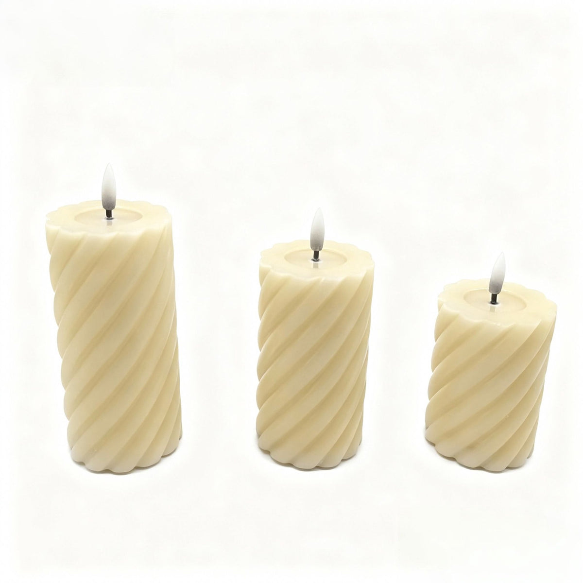 LED Flameless Real-Wax Candle Set, 3 Sizes