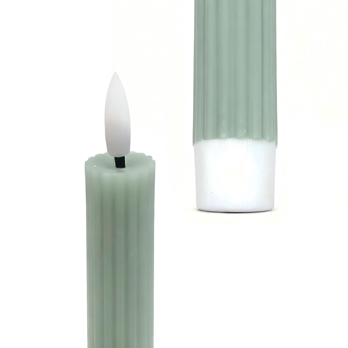 LED Flameless Taper Candles, Real-Wax, Set of 6