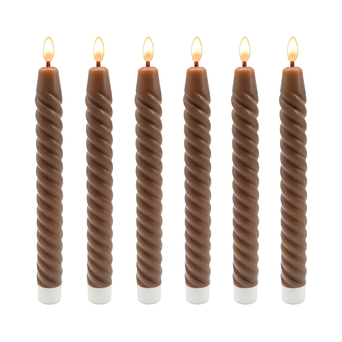 LED Flameless Taper Candles, Real Wax, Set of 6