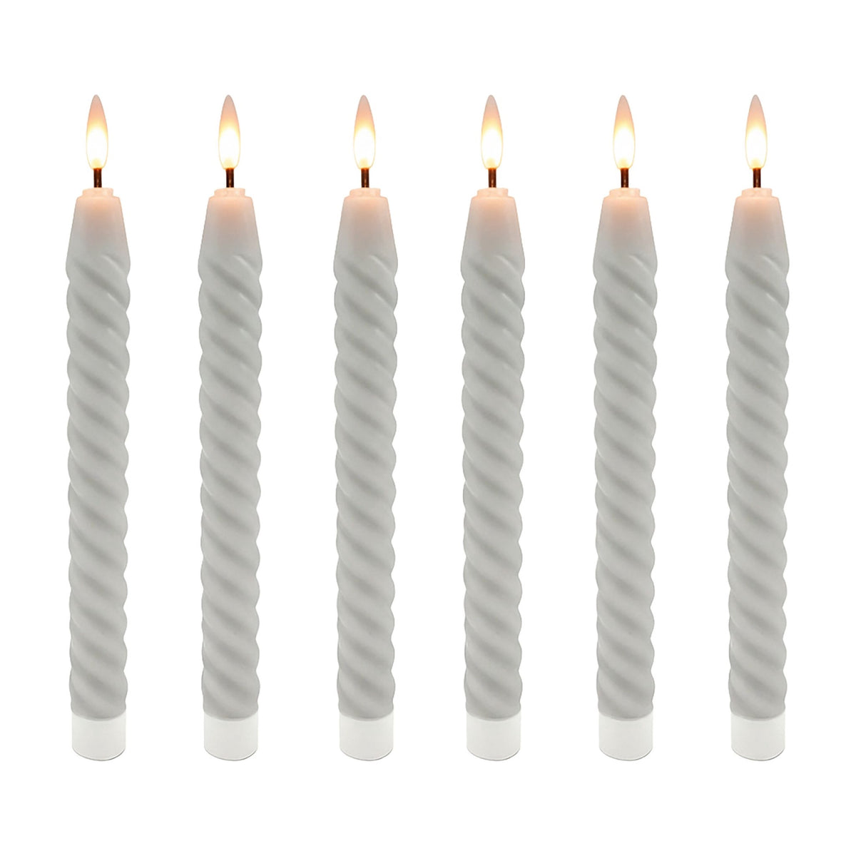 LED Flameless Taper Candles, Real Wax, Set of 6