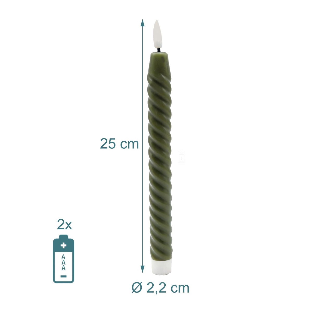 LED Flameless Taper Candles, Real Wax, Set of 6