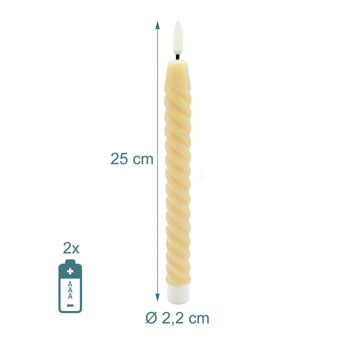 LED Flameless Taper Candles, Real Wax, Set of 6