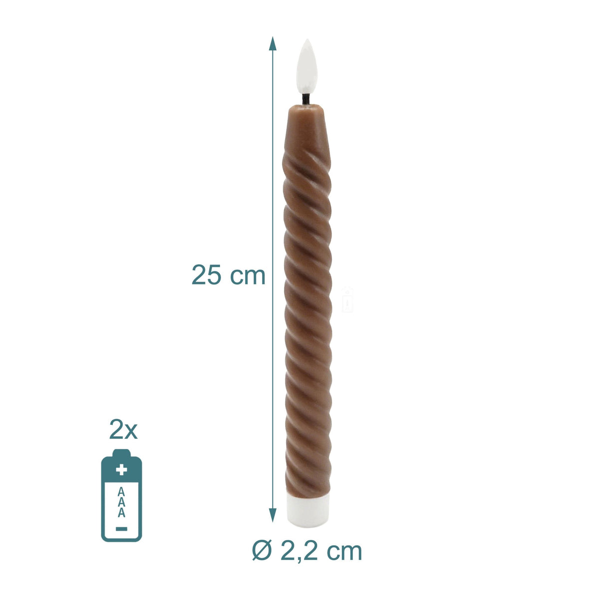 LED Flameless Taper Candles, Real Wax, Set of 6