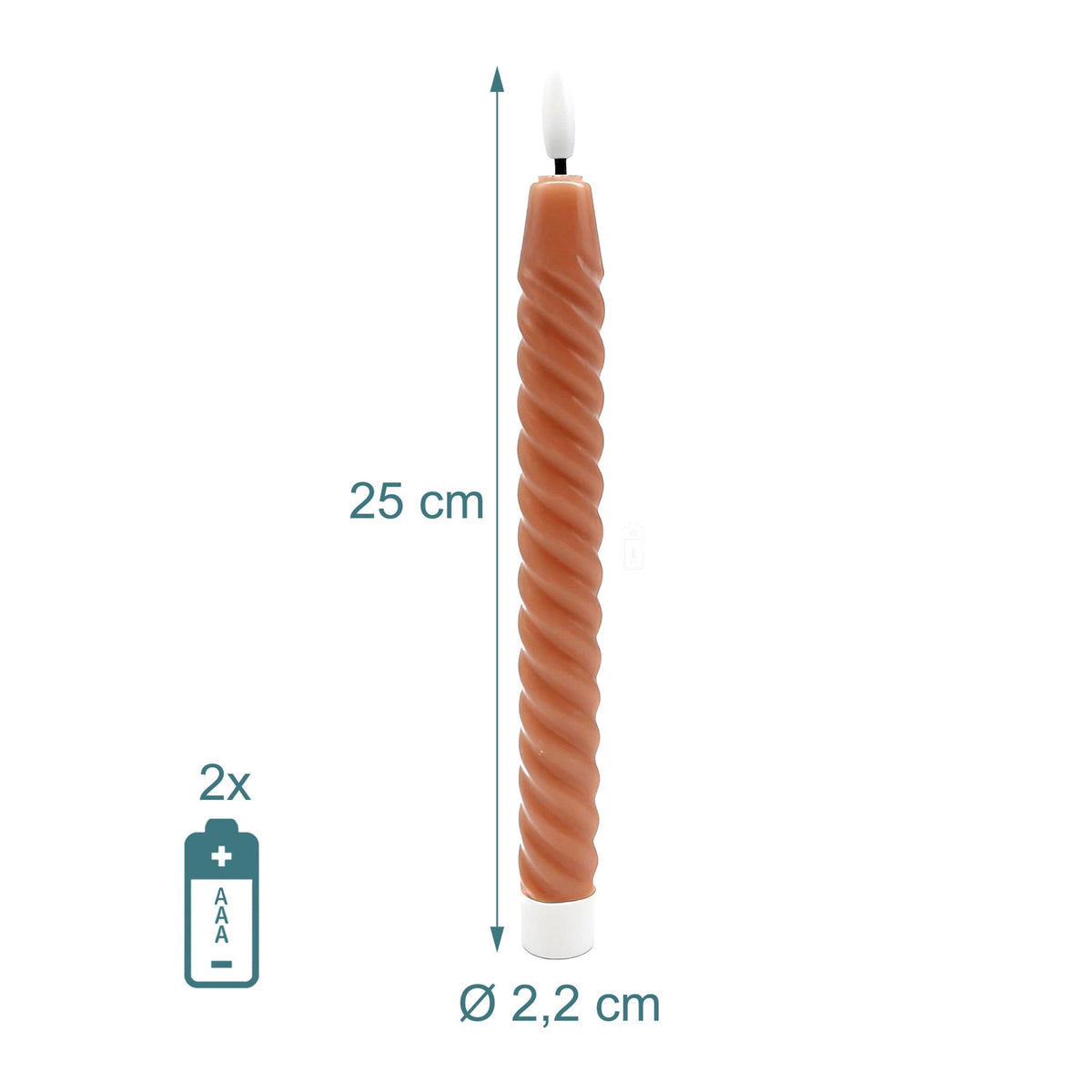LED Flameless Taper Candles, Real Wax, Set of 6