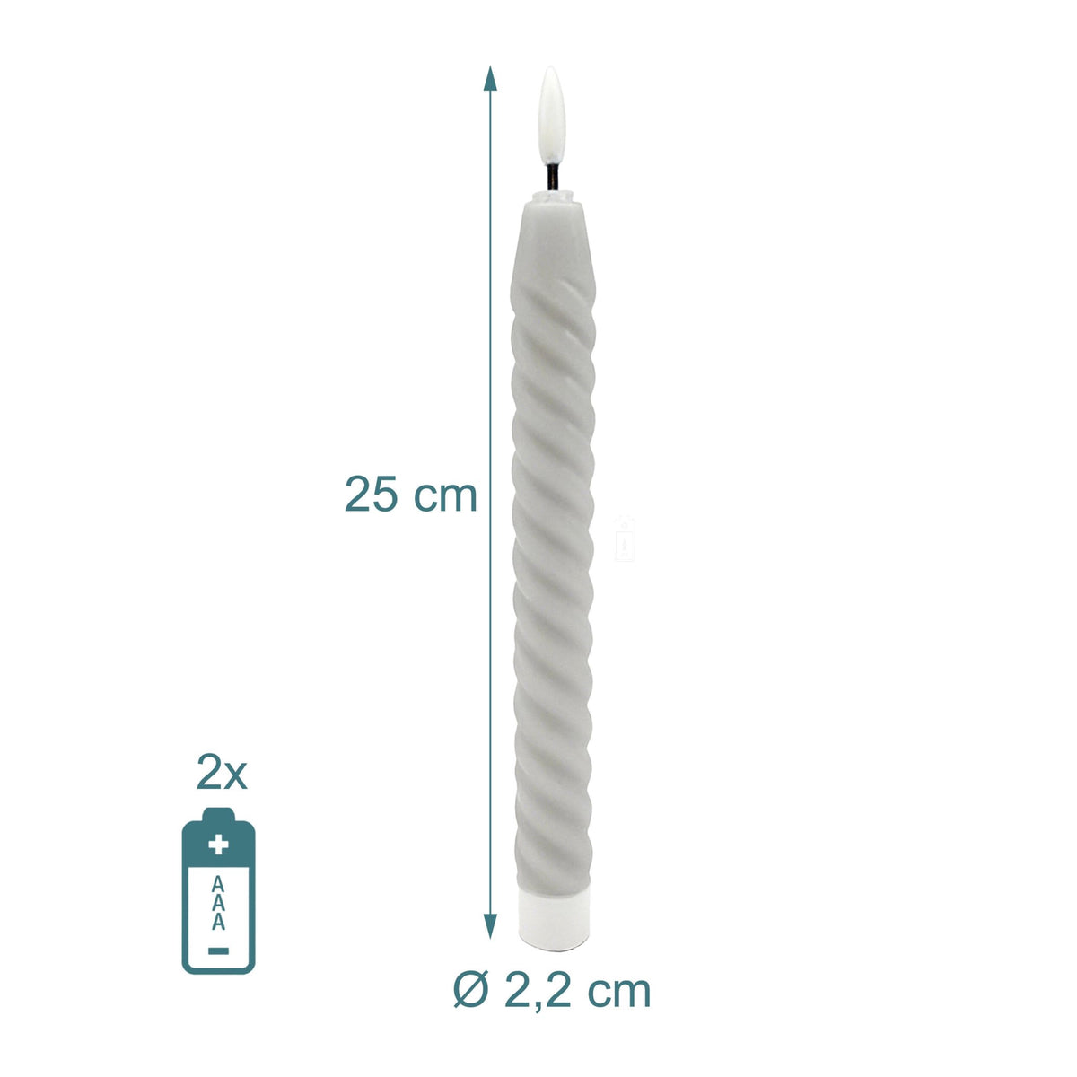 LED Flameless Taper Candles, Real Wax, Set of 6