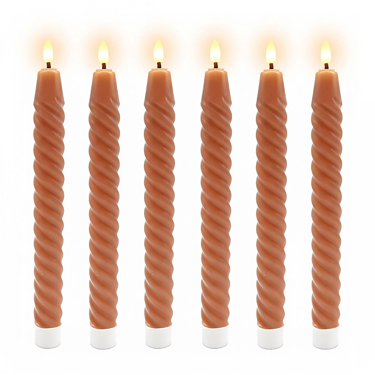 LED Flameless Taper Candles, Real Wax, Set of 6