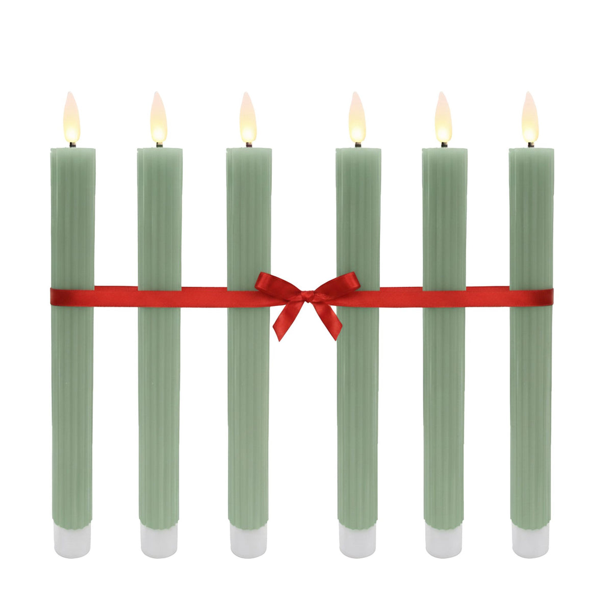 LED Flameless Taper Candles, Real-Wax, Set of 6