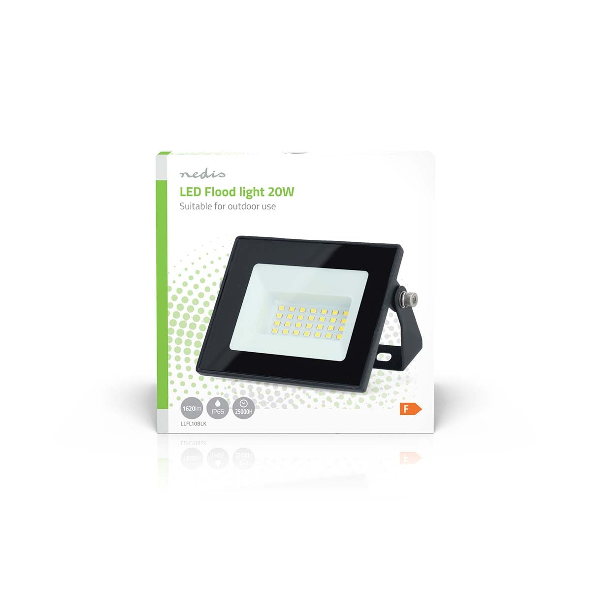LED Floodlight | 4000 K | Rated luminous flux: 1620 lm | IP65 | 1.00 m | Energy class: F | 220 - 240 V AC 50/60 Hz | 20 W