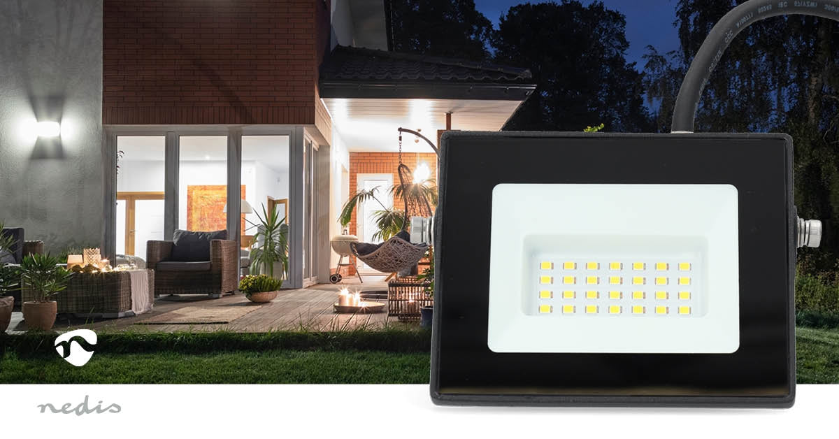 LED Floodlight | 4000 K | Rated luminous flux: 1620 lm | IP65 | 1.00 m | Energy class: F | 220 - 240 V AC 50/60 Hz | 20 W