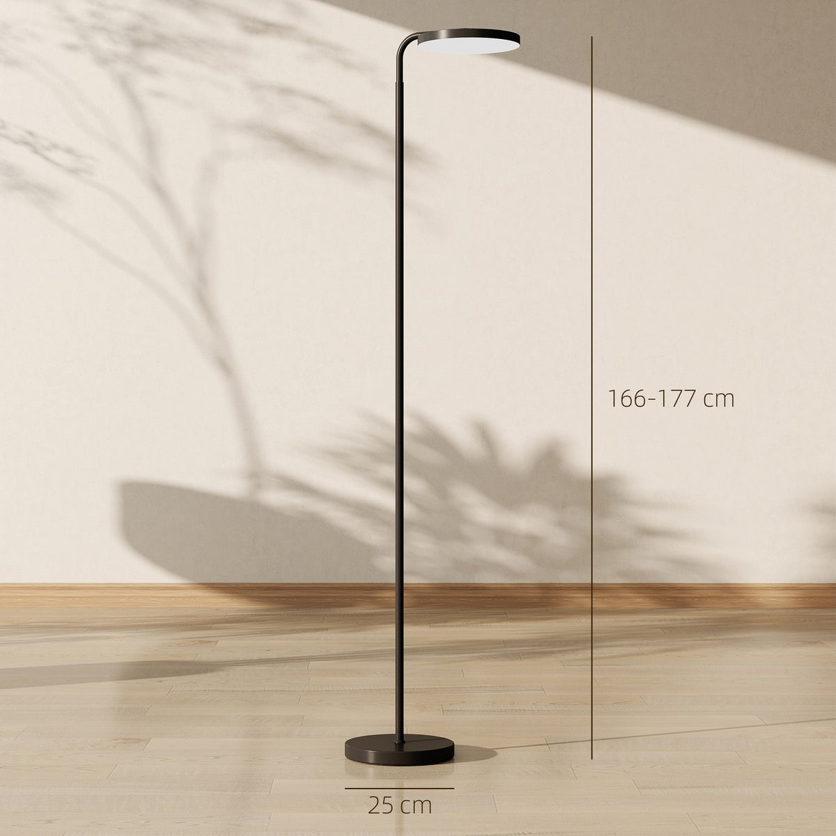 LED Floor Lamp, Adjustable, Remote Control, Black
