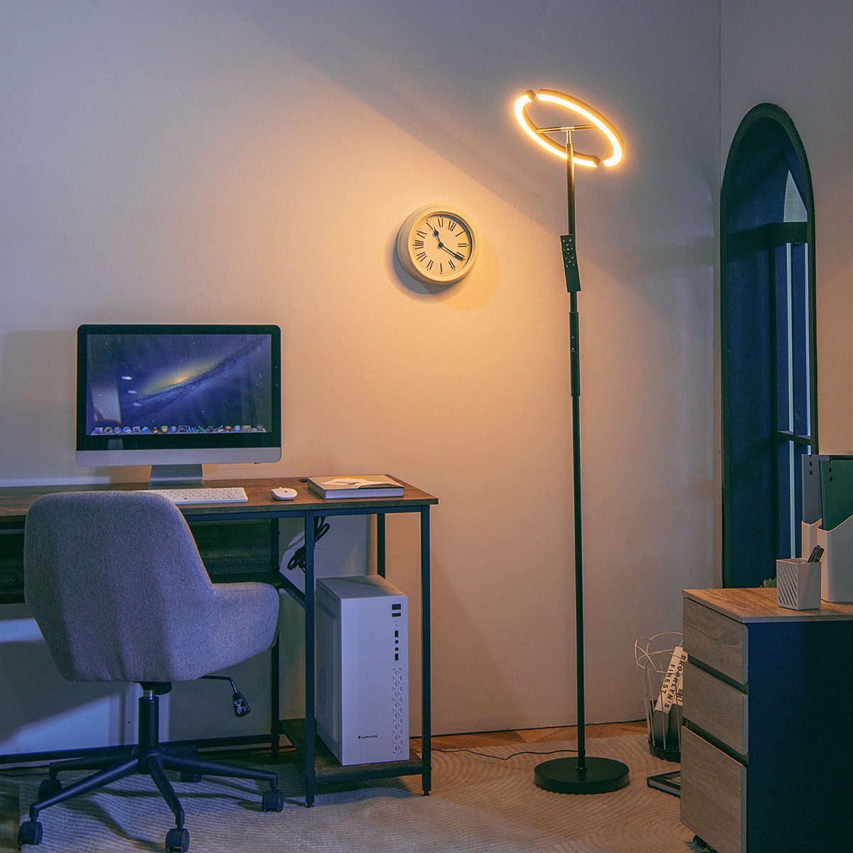 LED Floor Lamp – Dimmable 3000-6000K, Remote Control
