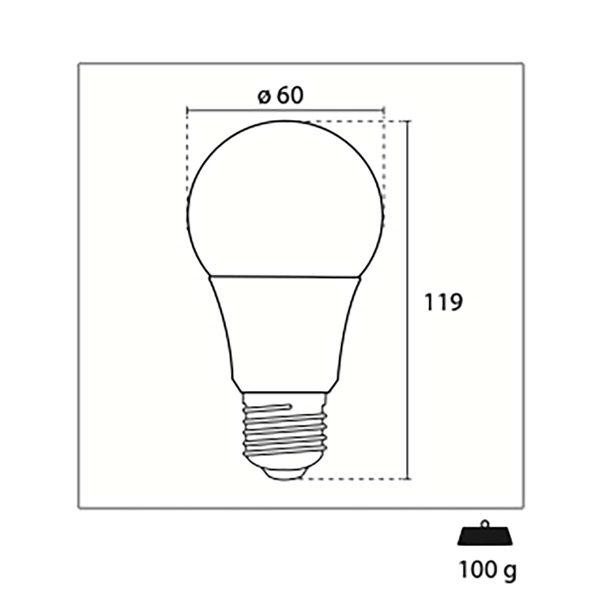 LED Lamp E27 Bulb 12 W 1280 lm 3000 K