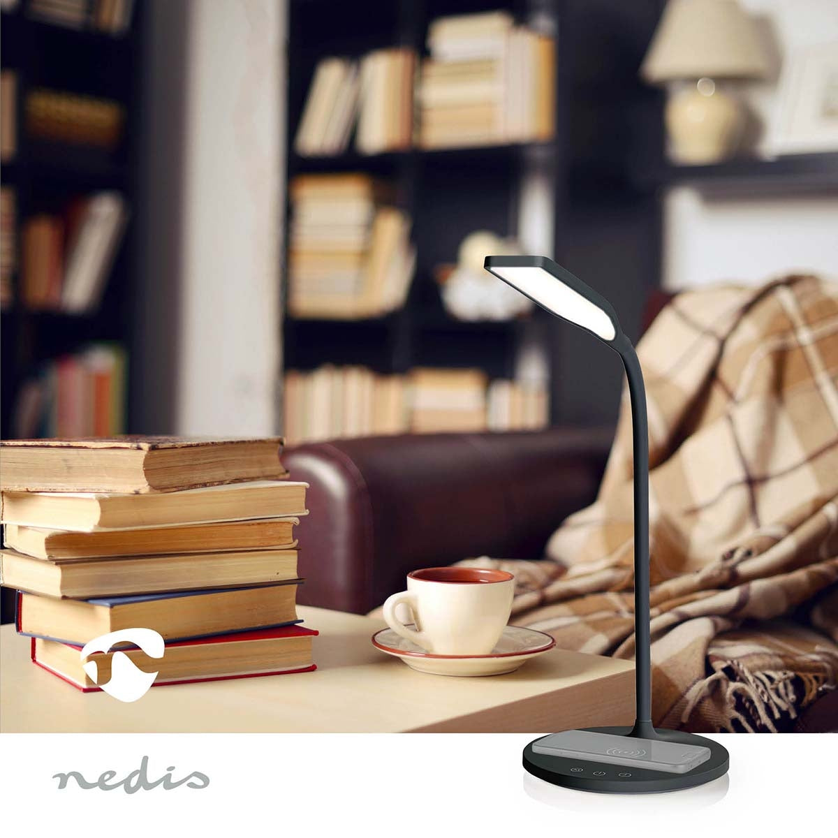 LED Lamp with Wireless Charger | Dimmer - On Product | LED / Qi | 15 W | With dimming | Cool White / Natural White / Warm White | 2700 - 6500 K