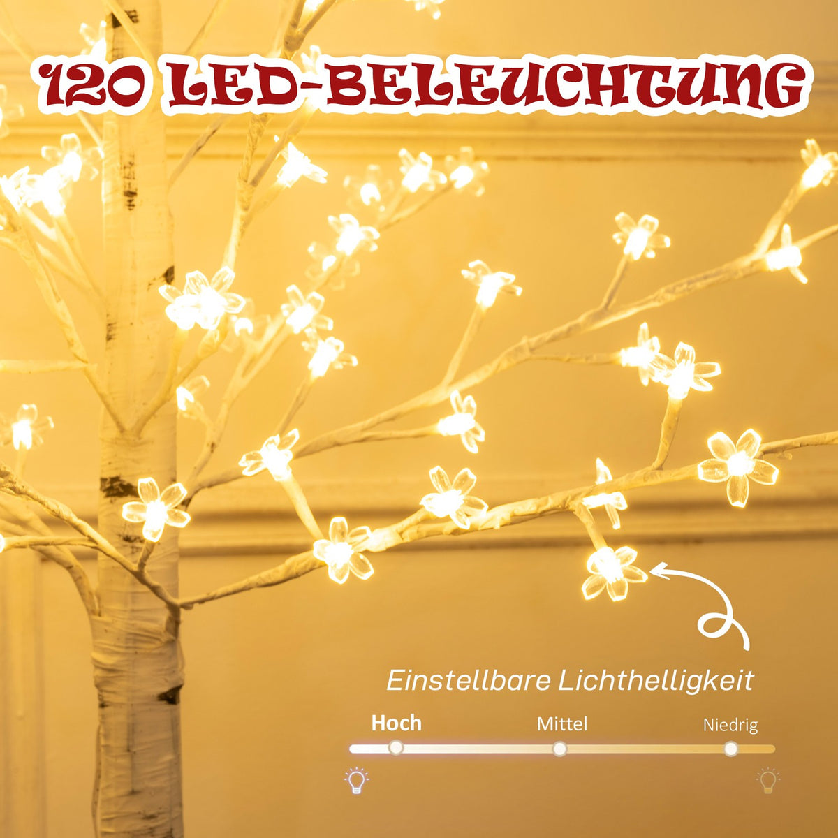 LED Light Tree, 150cm, Warm White, Indoor/Outdoor Use