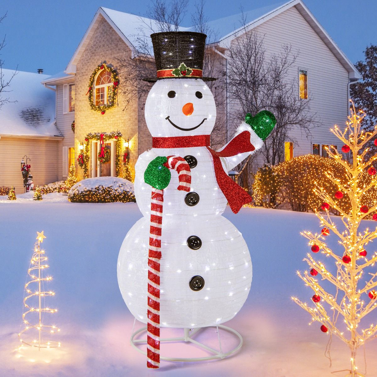 LED Lighted Snowman 150 CM, 180 Lights, Outdoor Stakes