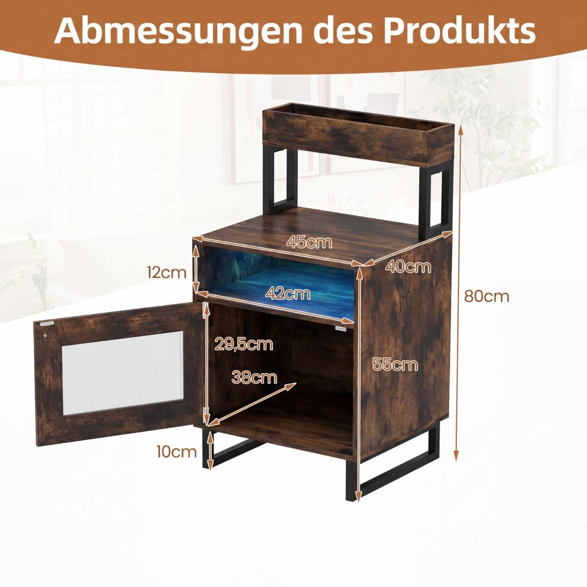 LED Nightstand with Adjustable Lighting and Storage