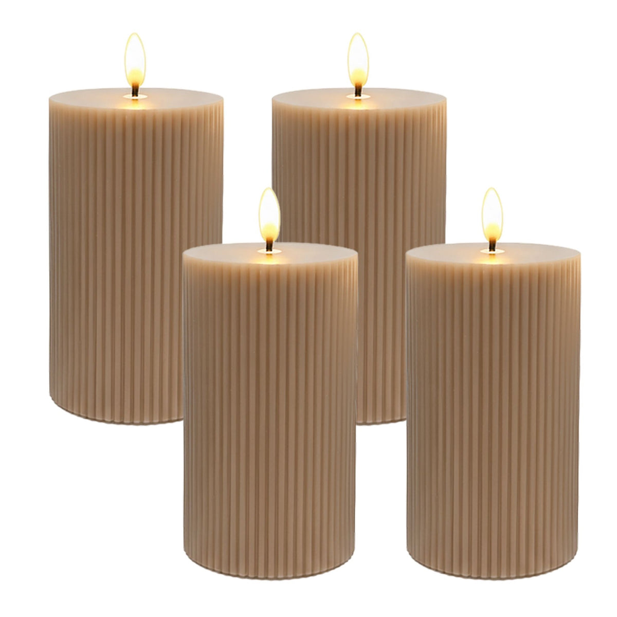 LED Real-Wax Candles, Flameless, Warm-White Flicker