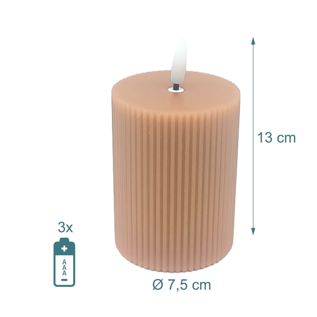 LED Real-Wax Candles, Flameless, Warm-White Flicker
