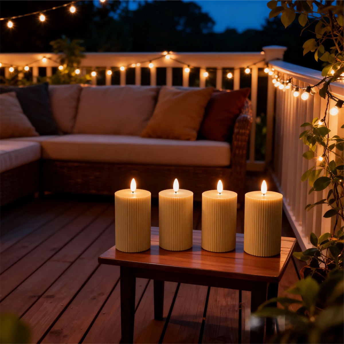 LED Real-Wax Candles, Flameless, Warm-White Flicker