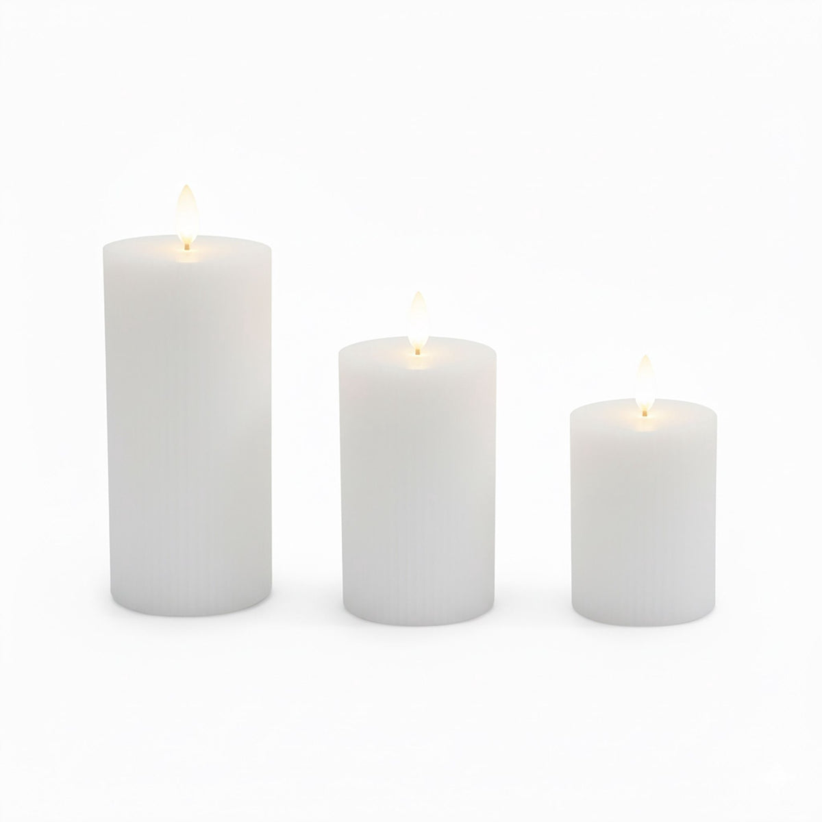 LED Real-Wax Flameless Candles, Set of 3