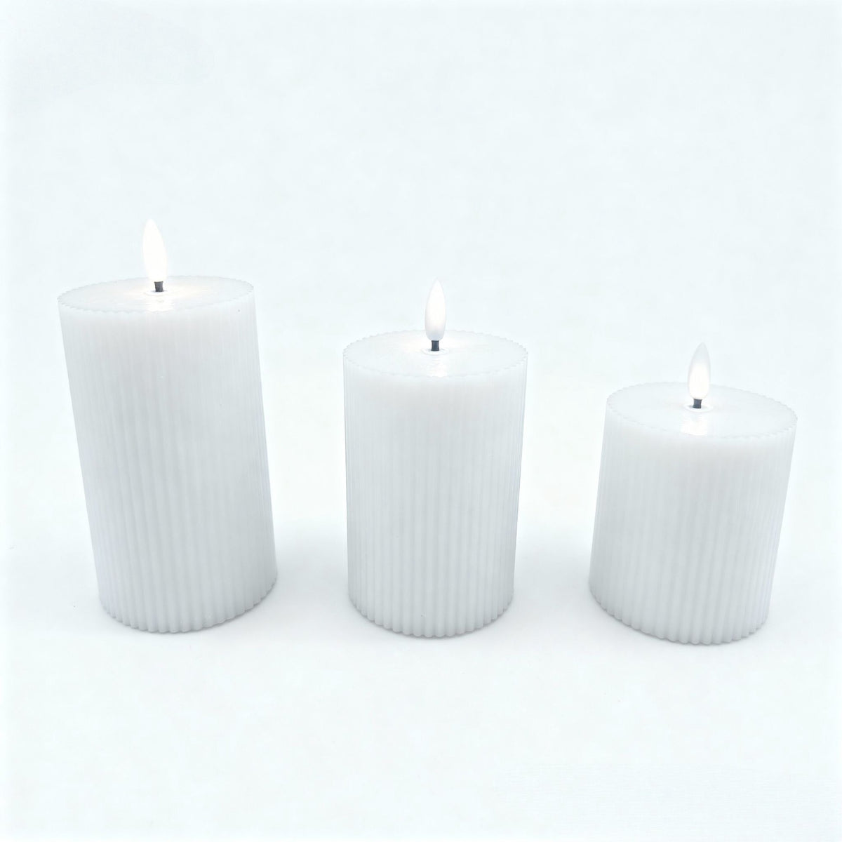 LED Real-Wax Flameless Candles, Set of 3